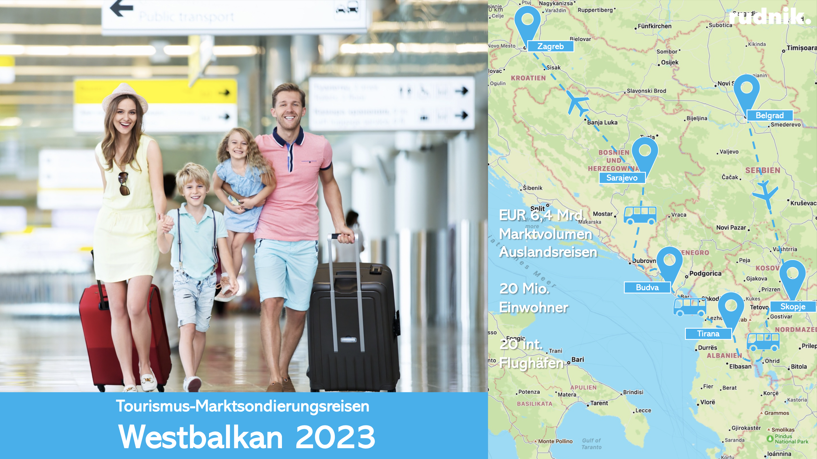 rudnik. erweitert Portfolio und launcht “Tourismus-Marktsondierungsreisen Westbalkan 2023”